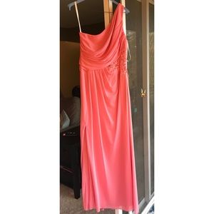 David’s Bridal floor length parfait dress
